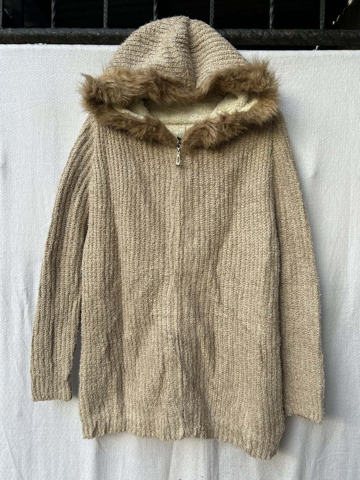Japanese Brand Amayadori Faux Fur Hoodie Knitwear Zipper Styled Ifsix Size US L / EU 52-54 / 3 - 1 Thumbnail