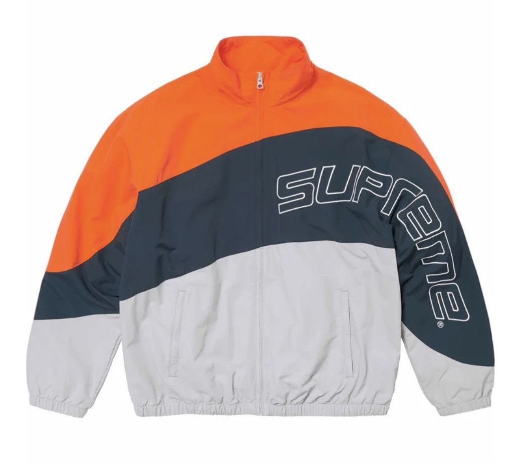 image of Supreme Curve Track Jacket in Grey, Men's (Size 2XL)