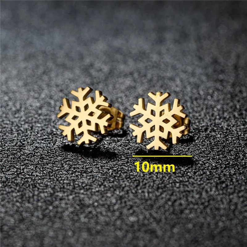 Jewelry Classic Snowflake Mini Stud Earrings Charm Earring Gift Size ONE SIZE - 2 Thumbnail