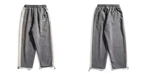 VIBE 20AW Indigo Union Japan Grey Pleuche Patchwork Sweatpants Size US 31 - 1 Thumbnail