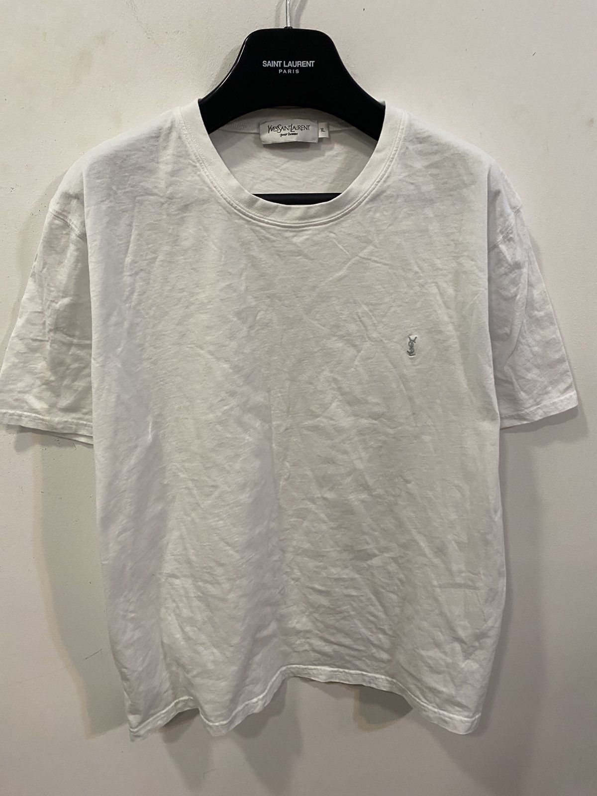 Yves Saint Laurent White YSL T-shirt Snow Size US L / EU 52-54 / 3 - 12 Thumbnail