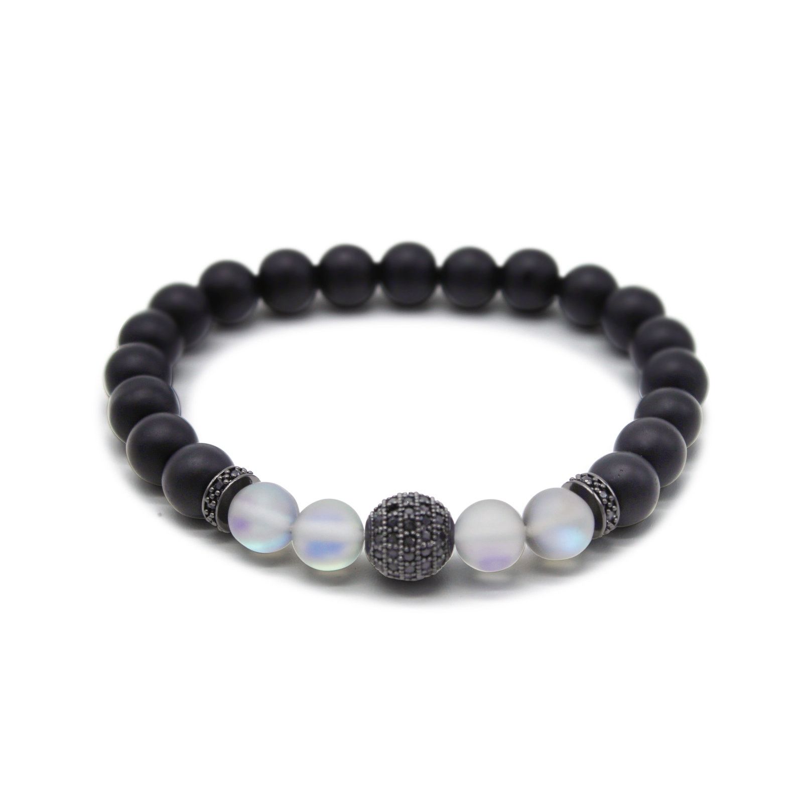 Jewelry 🔴 Bracelet - Matte Black Onyx Prism Globe Pavé Size ONE SIZE - 1 Preview