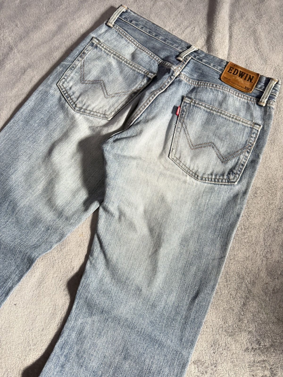 Edwin × Vintage Edwin XV441 Bootcut Flared Natural Distressed Jeans Size US 30 / EU 46 - 12 Thumbnail