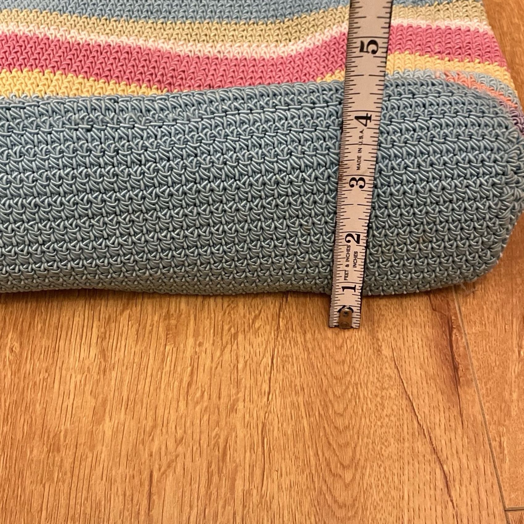 Vintage VINTAGE Frankie & Johnnie Striped Zippered Crocheted Knitted Shoulder Bag Purse Size ONE SIZE - 6 Thumbnail