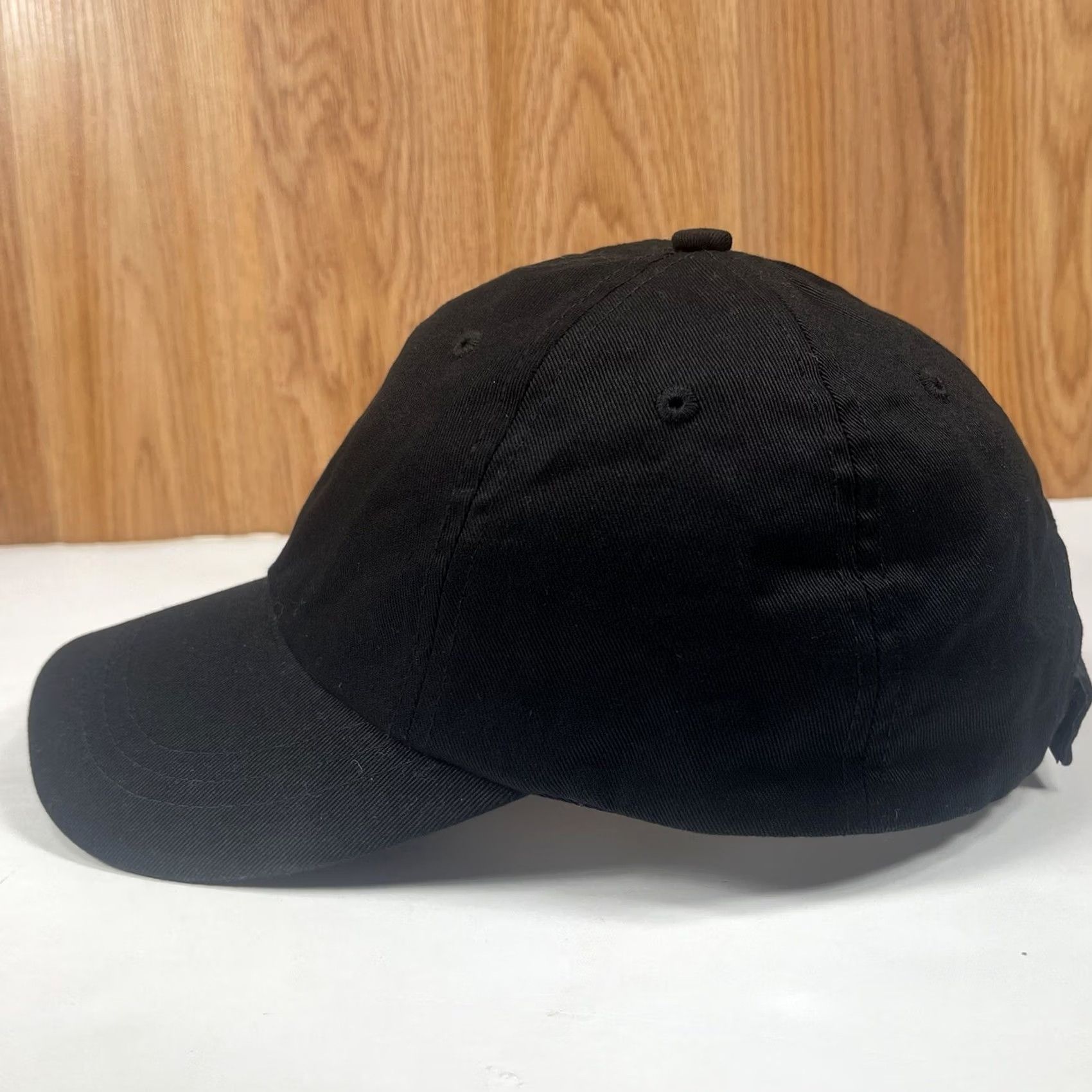 Vintage VINTAGE Unknown Blank Adult Adjustable StrapBack Baseball Hat Cap Solid Black Unisex Adults Adjustable Cotton Embroidered Cap Shoes? Size ONE SIZE - 4 Thumbnail