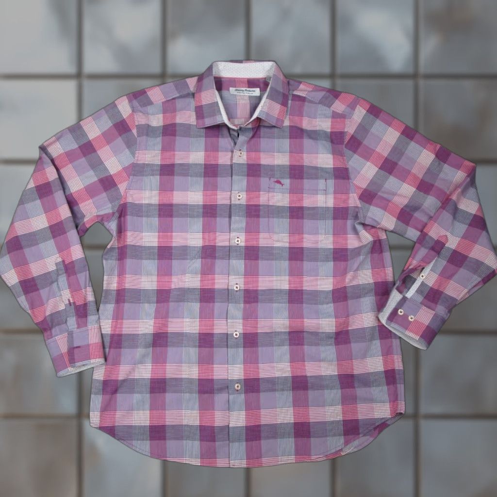 Tommy Bahama Tommy Bahama Shirt Mens Large Pink Sarasota Stretch Button Up Coolmax Flip Cuff Size US L / EU 52-54 / 3 - 1 Thumbnail