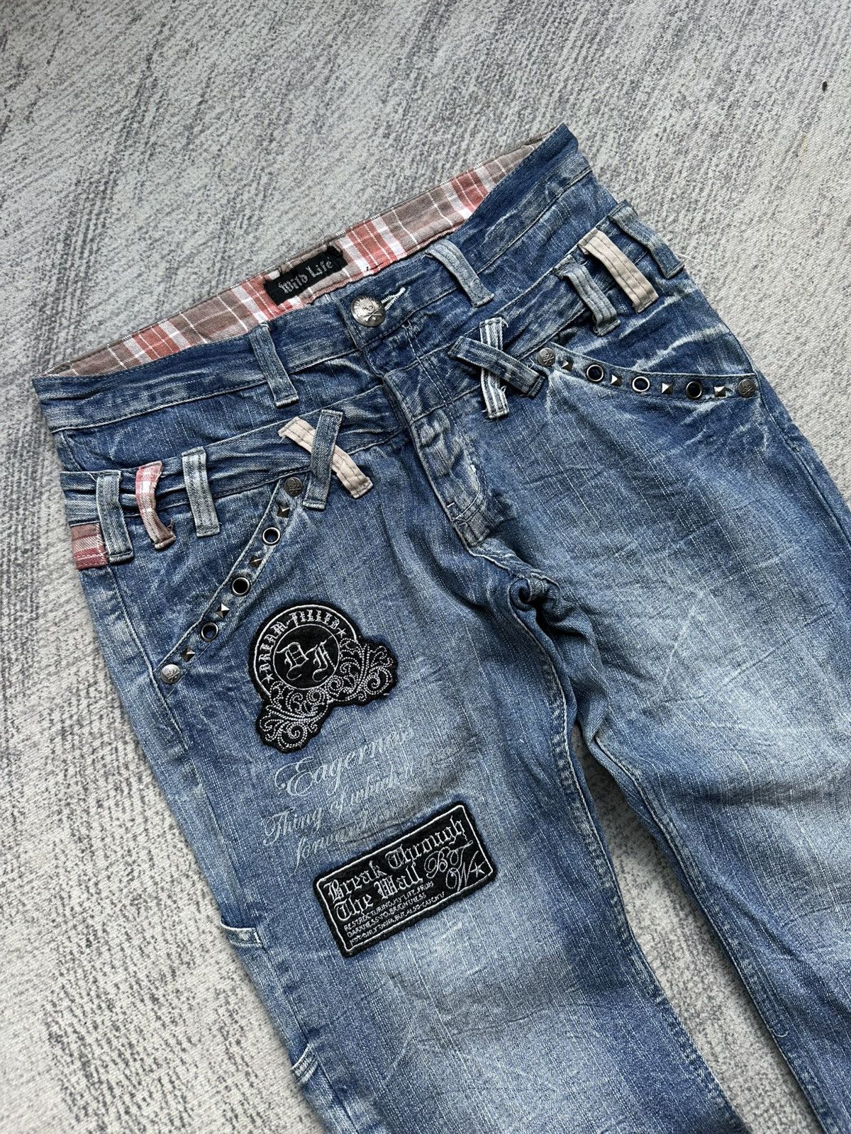 Japanese Brand Vintage Double Waist Wild Life Wash Jeans Size US 34 / EU 50 - 3 Thumbnail