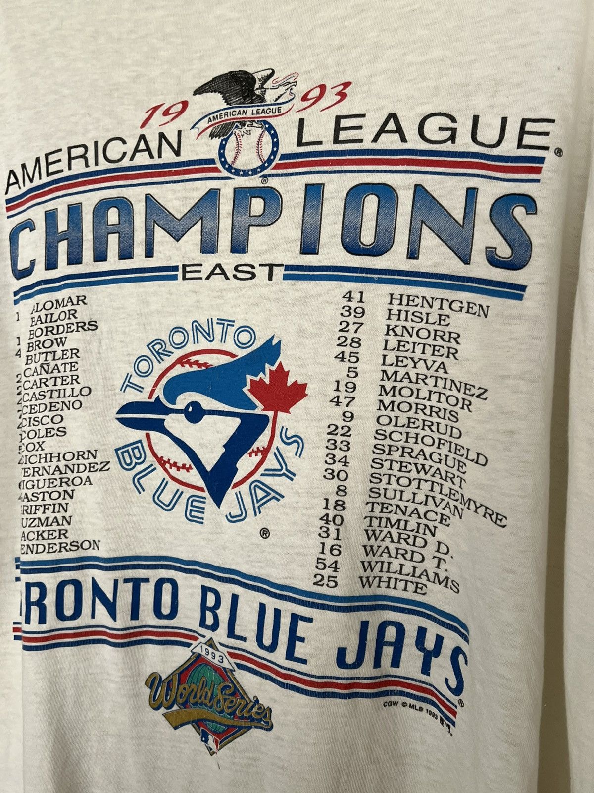 MLB Vintage 1993 Toronto Blue Jays American Champions MLB Tee Size US XL / EU 56 / 4 - 15 Thumbnail