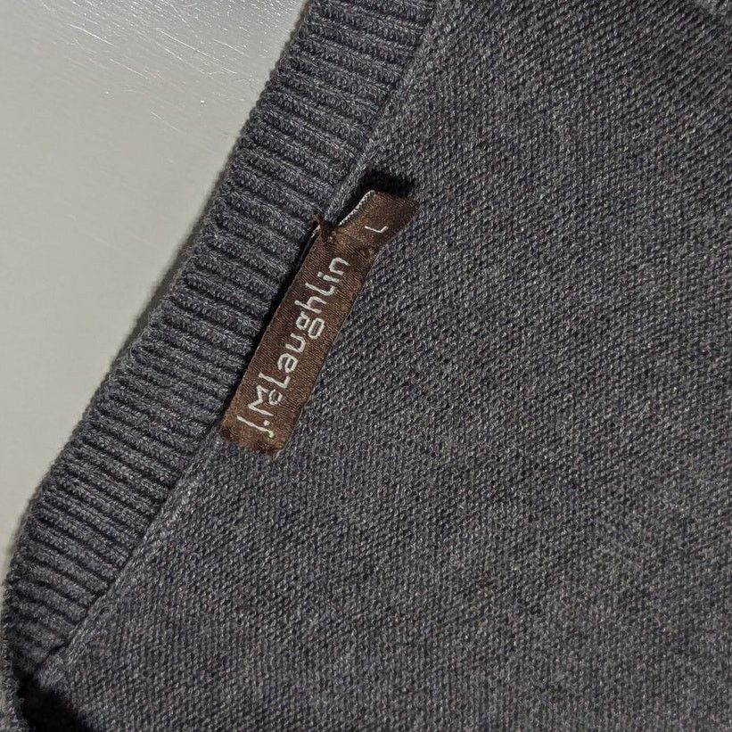 J.McLaughlin J. McLaughlin Gray V Neck Sweater Mens Large Knit Preppy Size US L / EU 52-54 / 3 - 3 Thumbnail