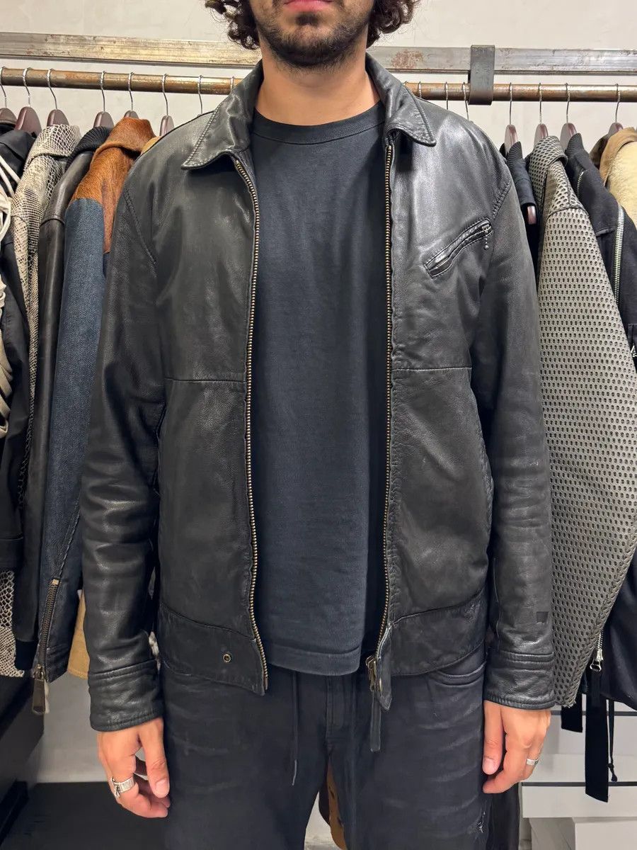Designer × Levi's × Vintage 2000s Levi’s Black Leather Simple Jacket Size US M / EU 48-50 / 2 - 2 Thumbnail