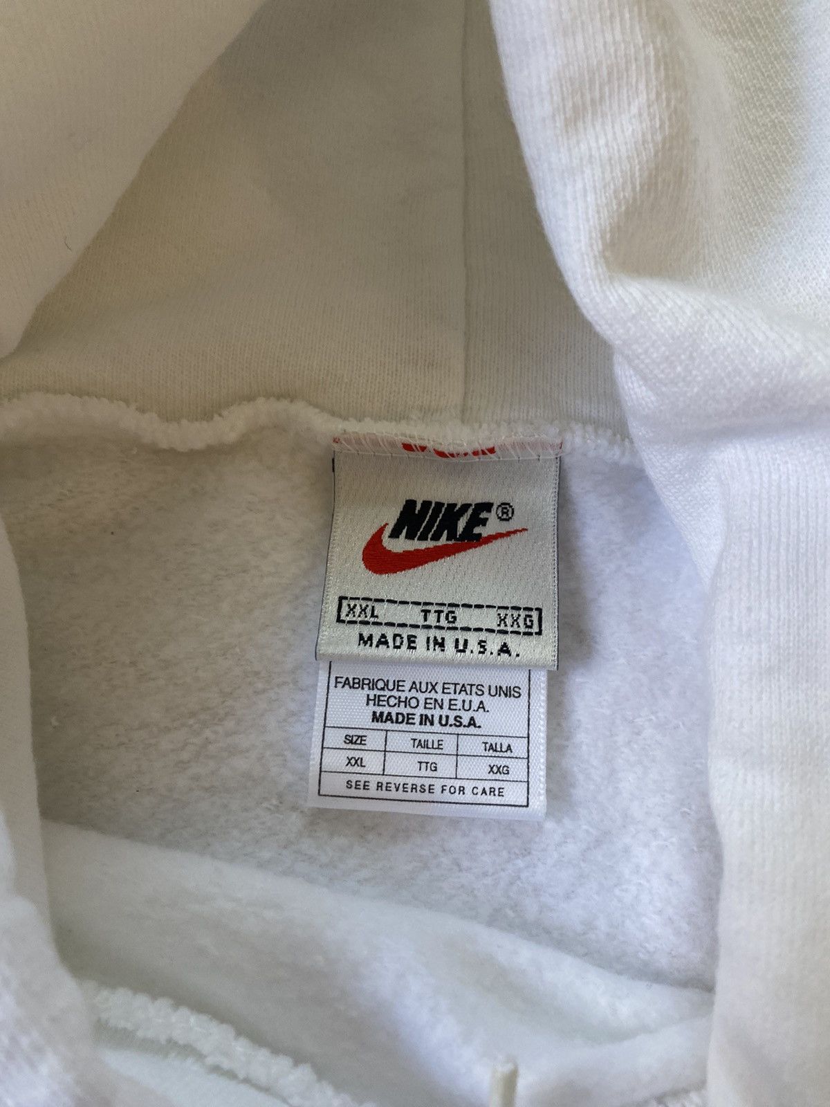 Nike × Vintage Rare Deadstock Vintage 90s Nike White Tag Hoodie Made In USA Size US XXL / EU 58 / 5 - 6 Thumbnail