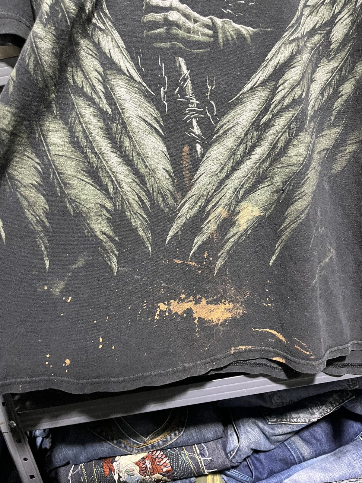 Affliction × Tapout × Vintage Crazy Y2K Affliction Style Grunge Wings Skater Opium Tee Size US XL / EU 56 / 4 - 3 Thumbnail
