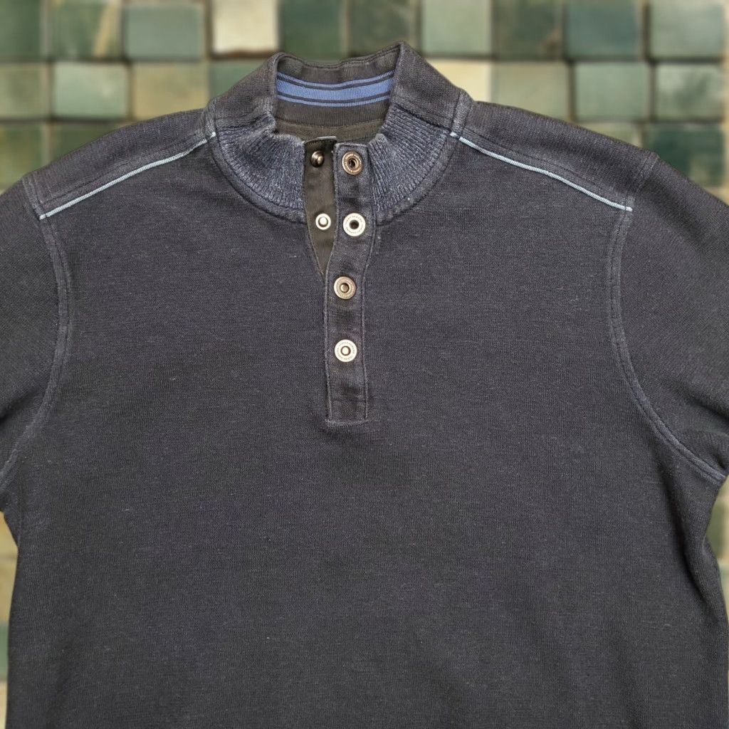 Tommy Bahama VINTAGE Tommy Bahama Sweater Men L Blue 100% Cotton Long Sleeve Henley Pullover Size US L / EU 52-54 / 3 - 1 Thumbnail