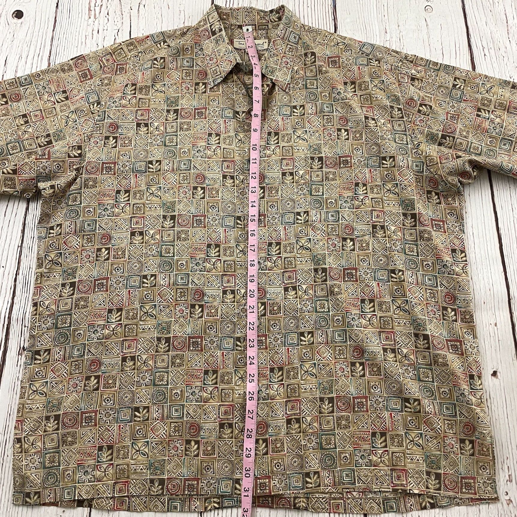 Tori Richard Tori Richard Button-Up Short Sleeve Hawaiian Shirt Mens 2XL Beige Floral Cotton Denim Hawaiian 2XL Mens Shirt Size US XXL / EU 58 / 5 - 4 Thumbnail