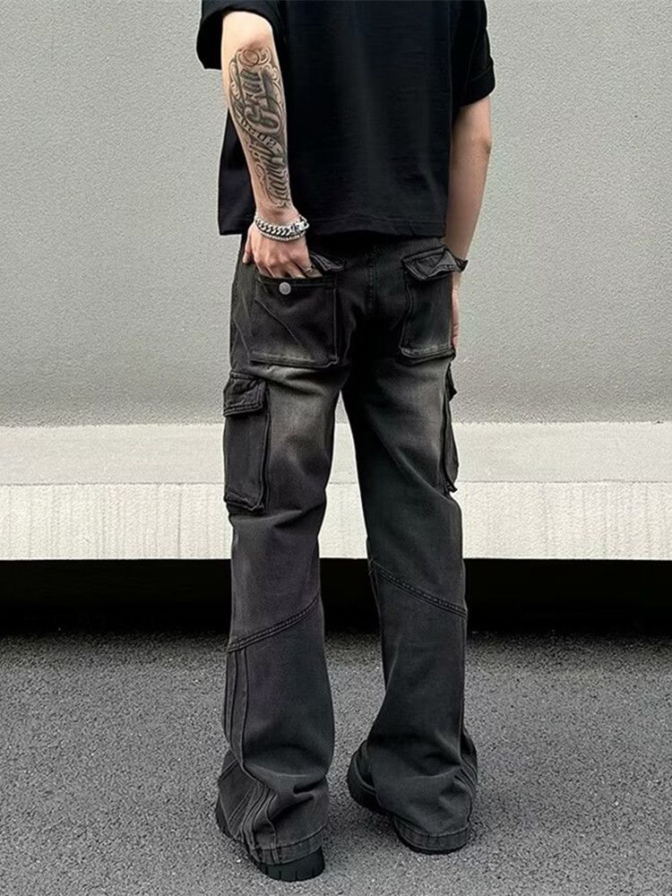 Japanese Brand × Jean 90's Vintage Striped Cargo Baggy Jeans Size US 34 / EU 50 - 6 Thumbnail