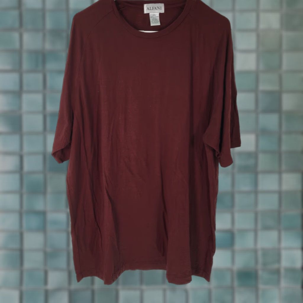 Alfani Alfani Mens T Shirt XXL Maroon Pullover Short Sleeve Round Neck Casual Regular Fit Size US XXL / EU 58 / 5 - 1 Thumbnail