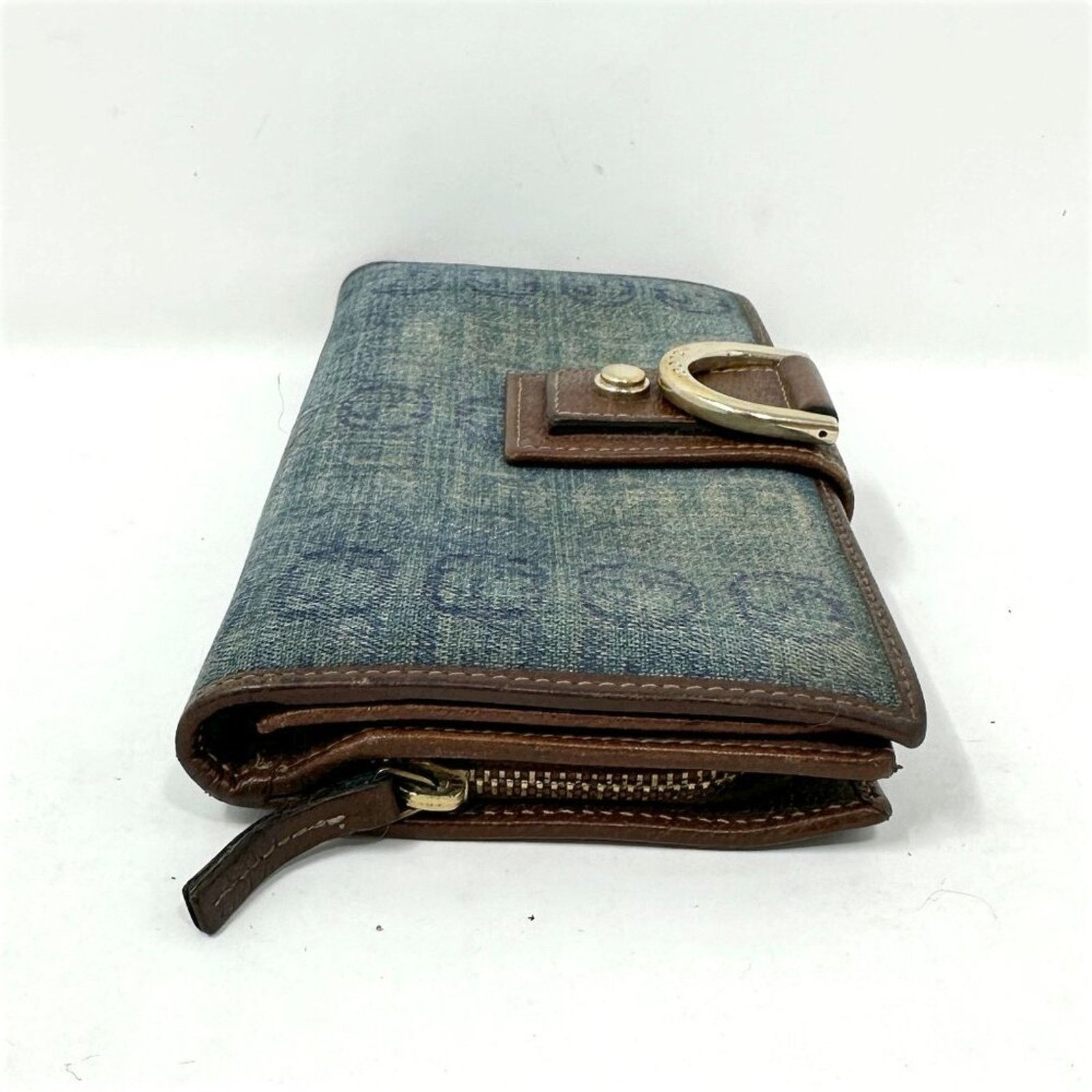 Gucci Gucci Denim GG Monogram Canvas and D-Ring Leather Wallet Size ONE SIZE - 3 Thumbnail