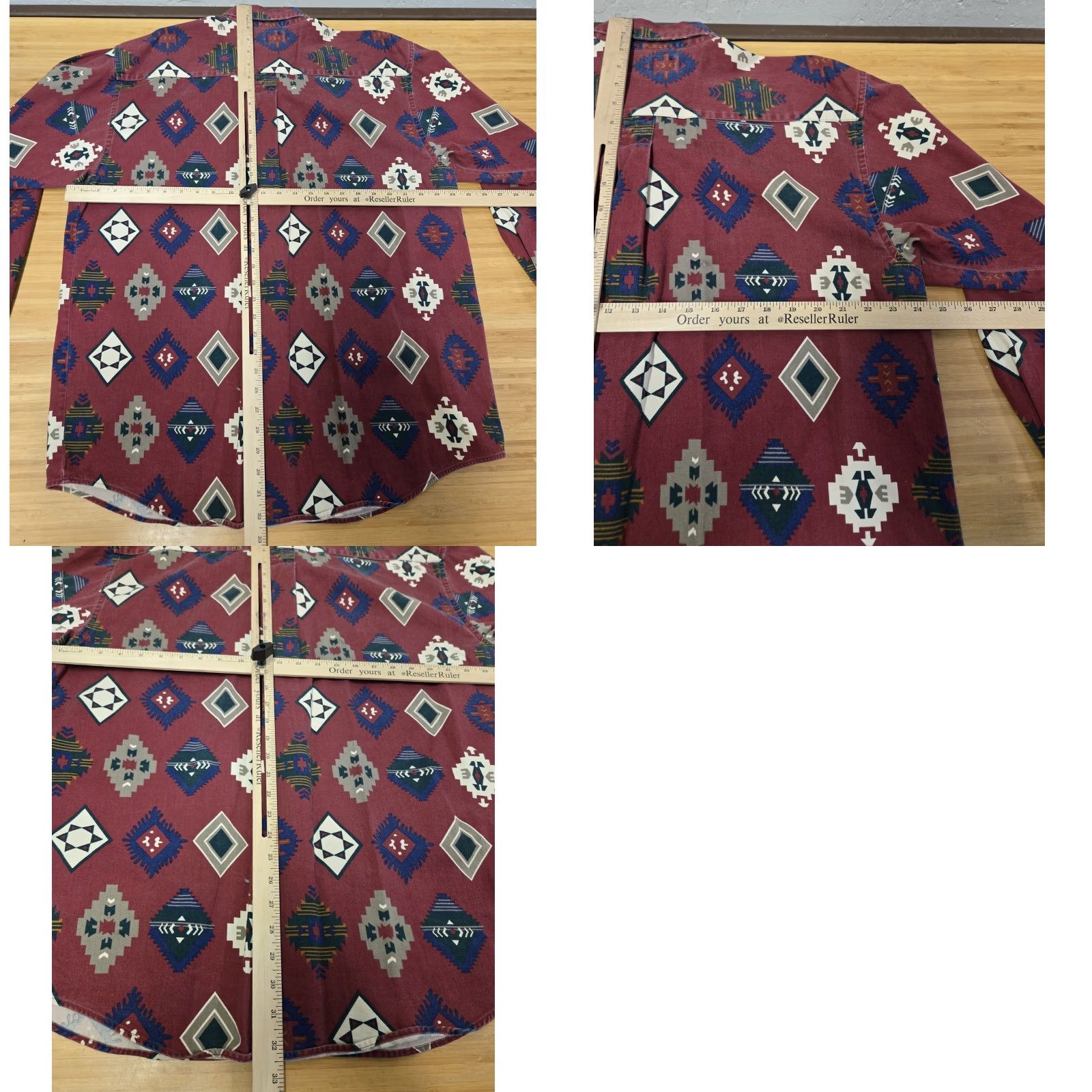 Review VINTAGE Review by Baxter Shirt Mens Large Red Aztec Southwestern Button Up 90s Size US L / EU 52-54 / 3 - 8 Thumbnail