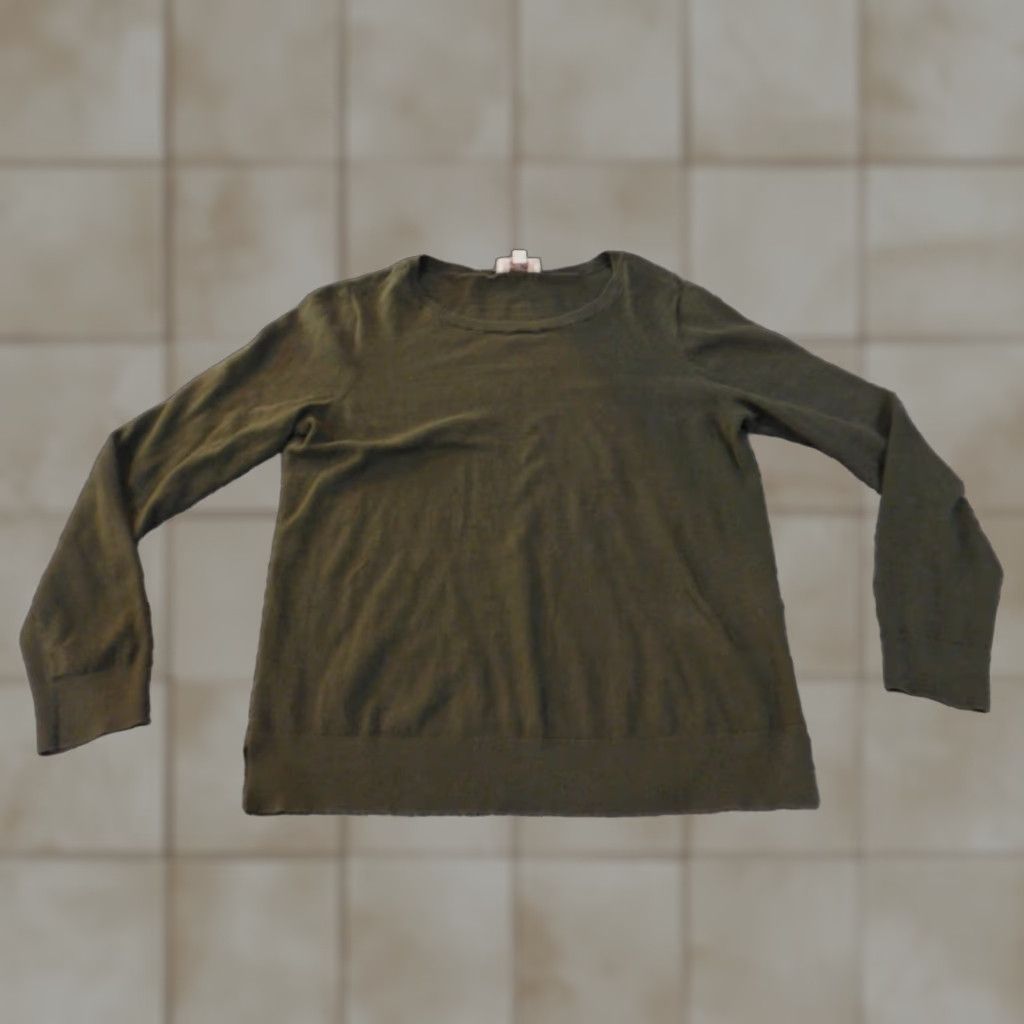 Loft LOFT Sweater Medium Green Pullover Round Neck Womens Regular Cotton Knit Stretch Knit Pattern Vintage: No Size M / US 6-8 / IT 42-44 - 1 Thumbnail