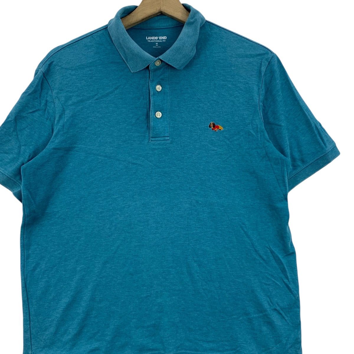 Lands' End Vintage LANDS’ END Dog Embroidered Logo Polo Tee Shirt Top Size M / US 6-8 / IT 42-44 - 3 Thumbnail