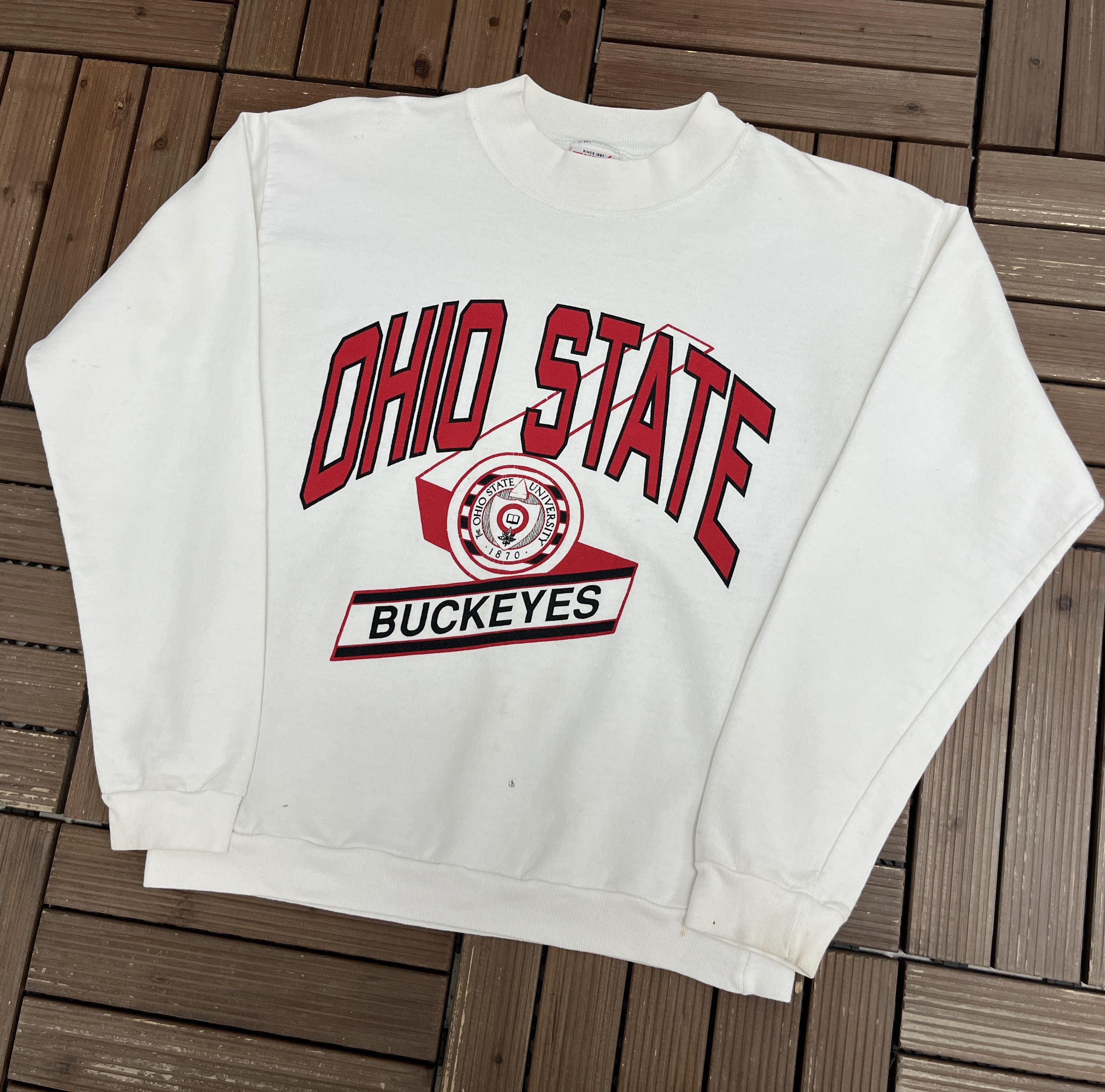 Vintage Ohio State Buckeyes Vintage White Crewneck Sweater Size US M / EU 48-50 / 2 - 3 Thumbnail