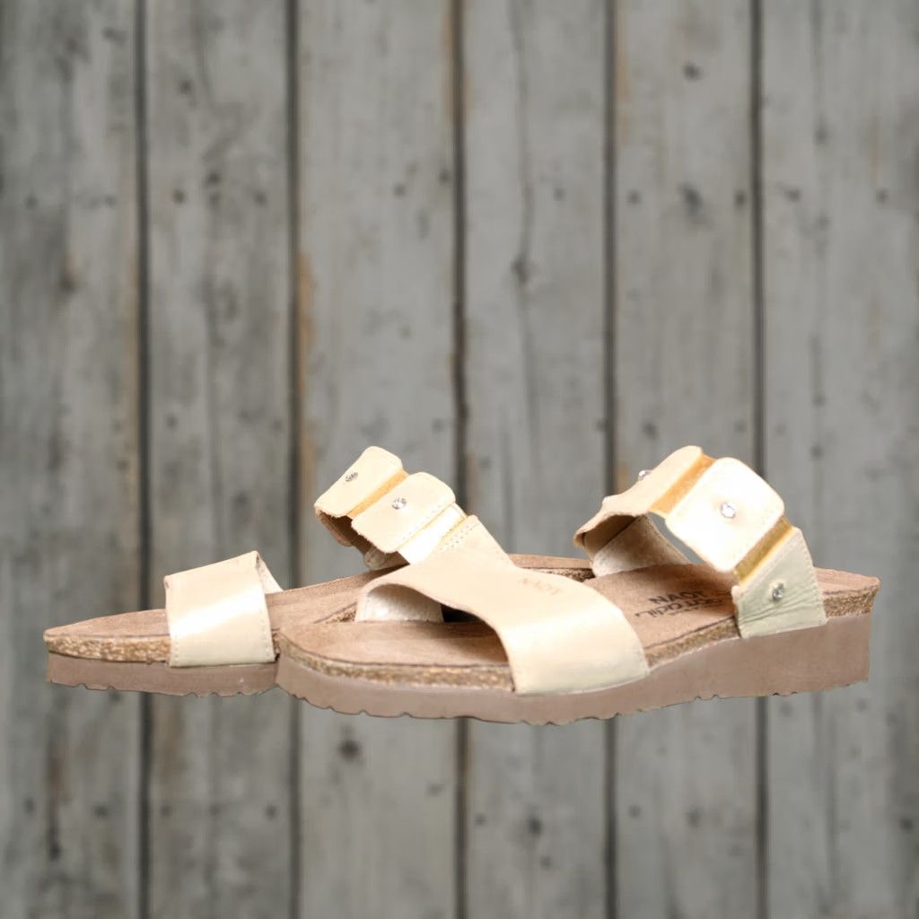 Vintage NAOT Ashley Beige Metallic Rhinestone Studded Slide Sandals US 6 Womens Sandal Size US 6 / IT 36 - 1 Thumbnail