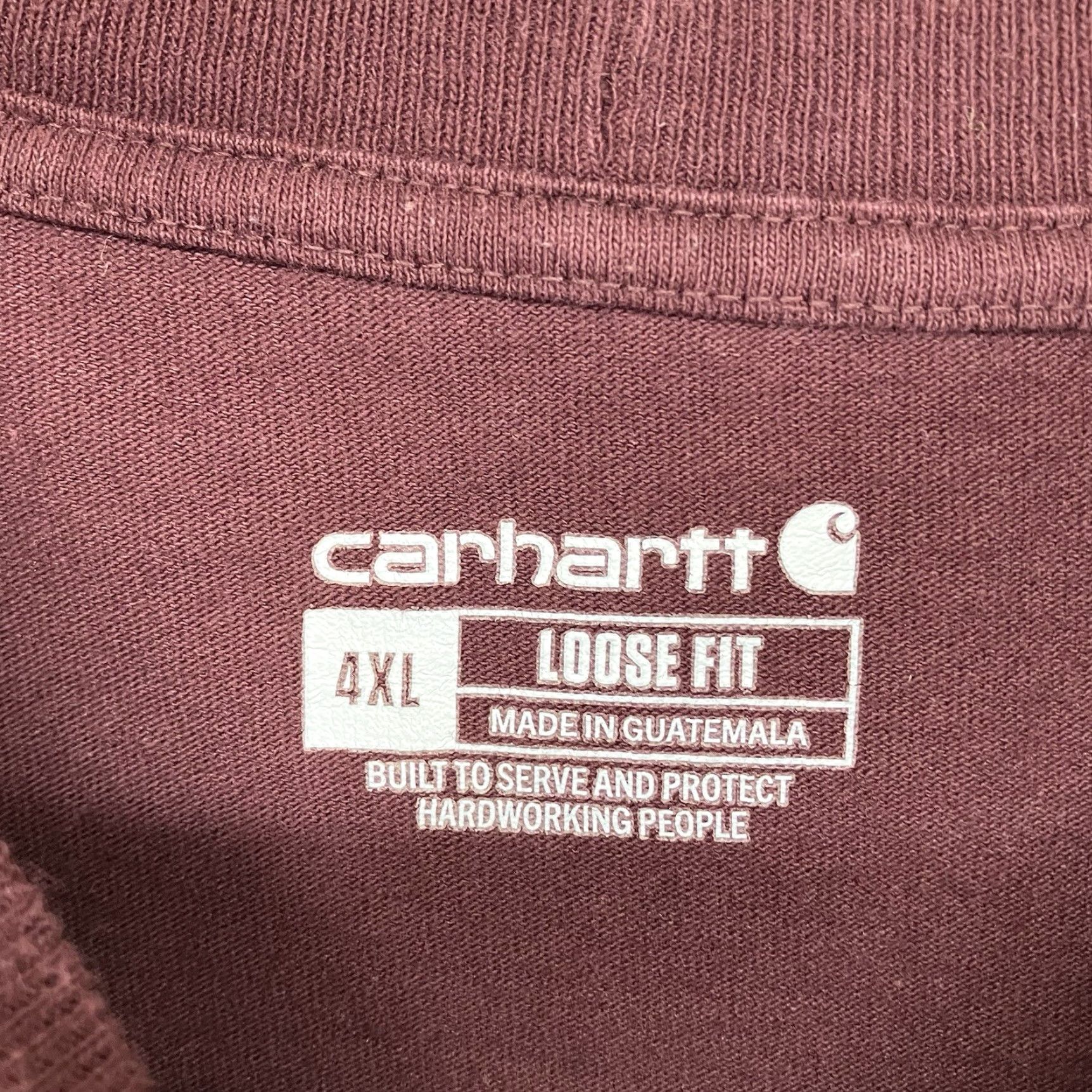 Carhartt Carhartt T-Shirt Mens 4XL Short Sleeve Port Wine Pocket Heavy Cotton Crew Neck Solid Red Relaxed All Seasons Size US XXL / EU 58 / 5 - 3 Thumbnail