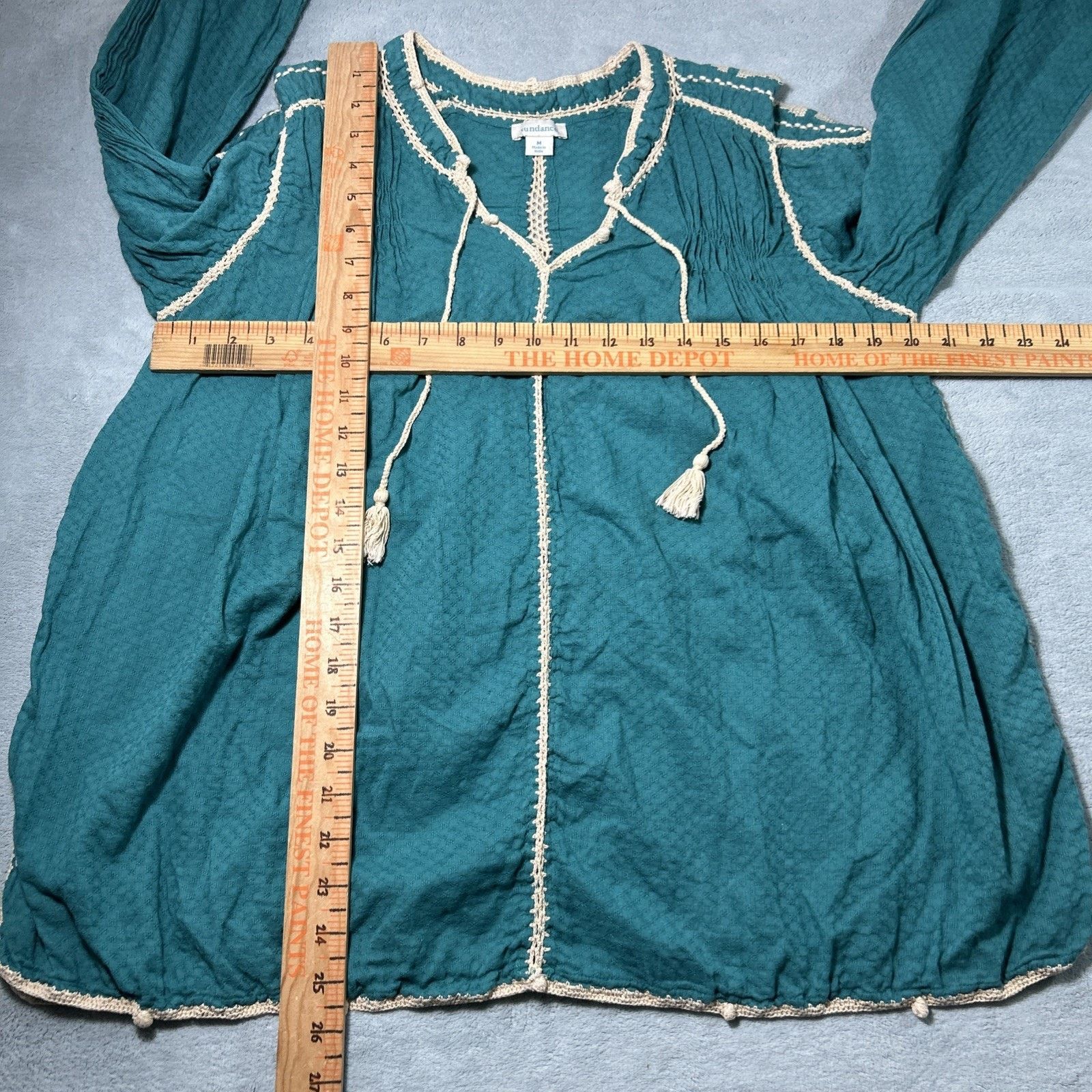 Free People Sundance Renaissance Boho Top Med Artist Ladder Gauze Tassel Size M / US 6-8 / IT 42-44 - 12 Thumbnail