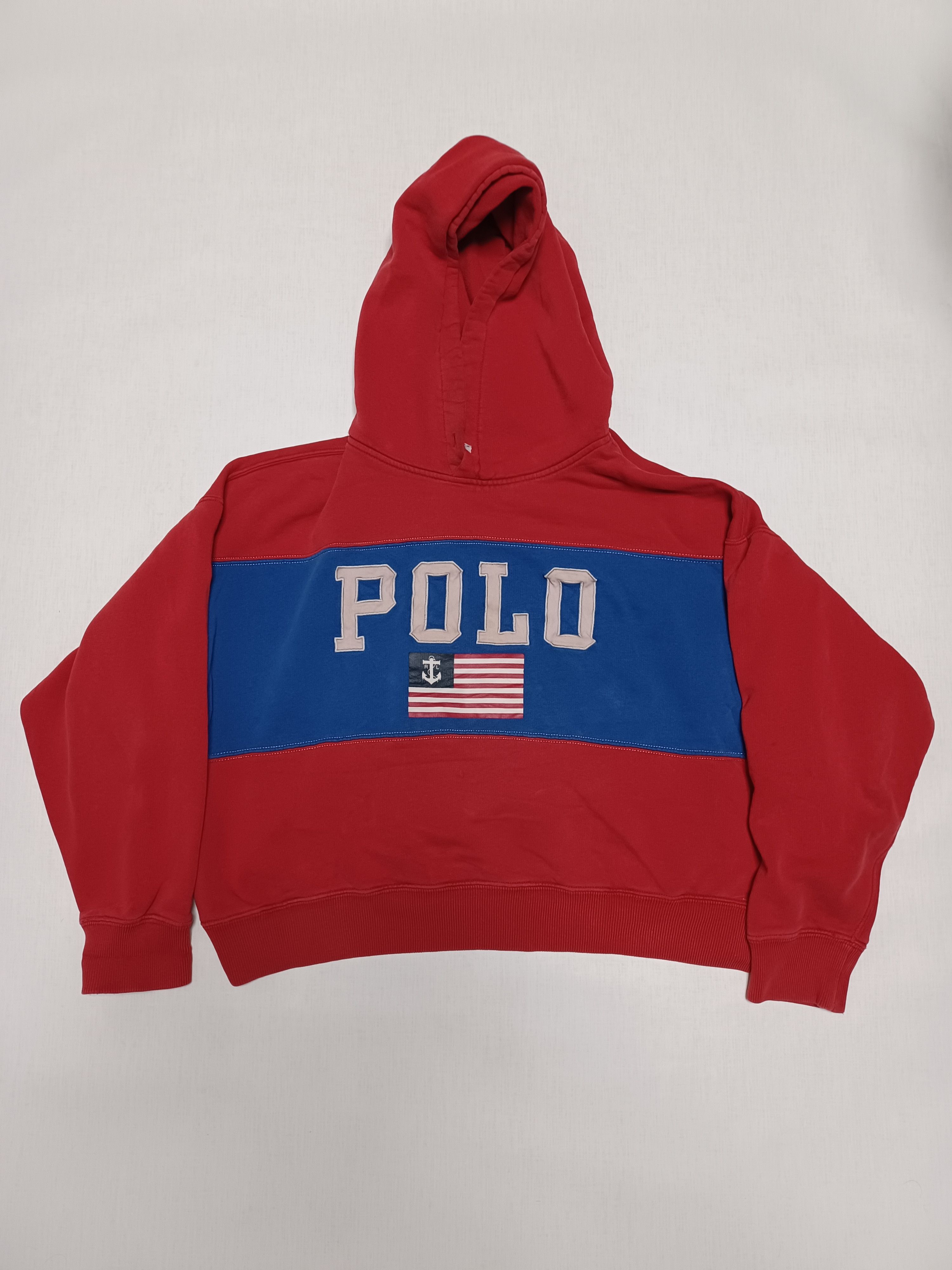 Polo Ralph Lauren POLO RALPH LAUREN BIGLOGO AMERICAN FLAG LADY`S HOODIE Size L / US 10 / IT 46 - 1 Thumbnail