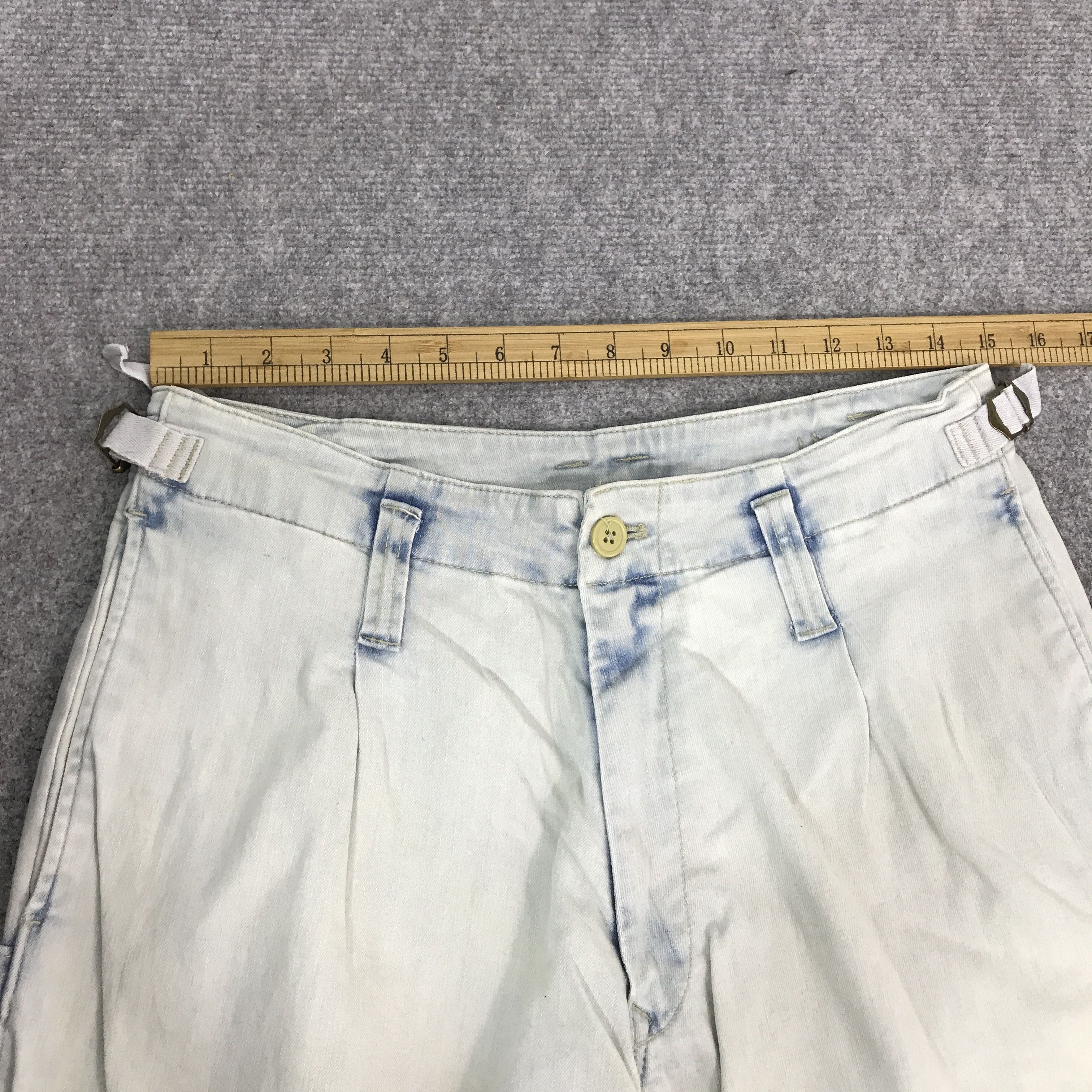Japanese Brand purple & yellow Baggy light wash denim pants Size US 28 / EU 44 - 7 Thumbnail