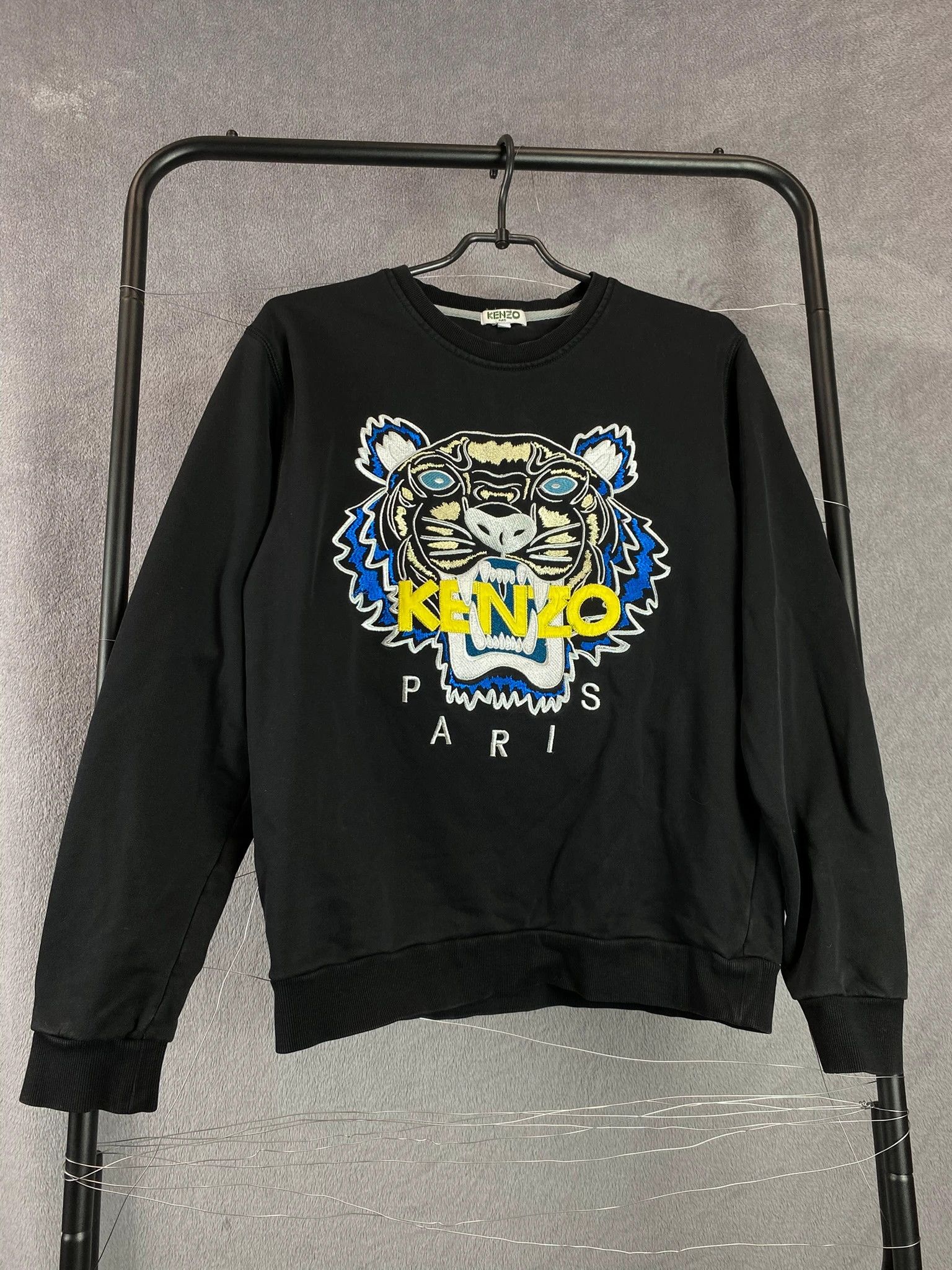 Kenzo Kenzo Tiger Head Black Embroidered Sweatshirt S Size US S / EU 44-46 / 1 - 1 Thumbnail