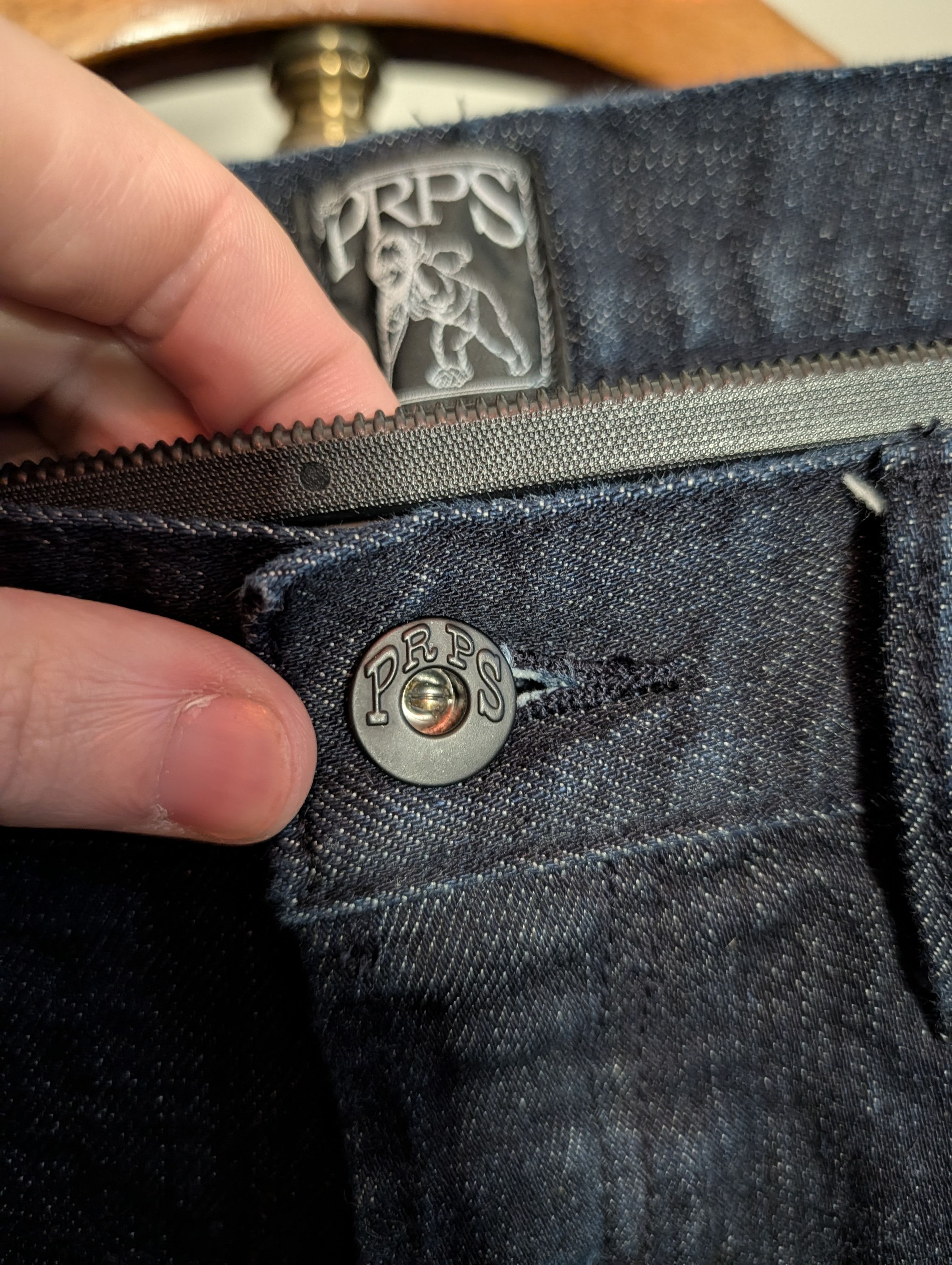 Prps Demon indigo corduroy boro patch blue denim slim jeans Size US 34 / EU 50 - 6 Thumbnail