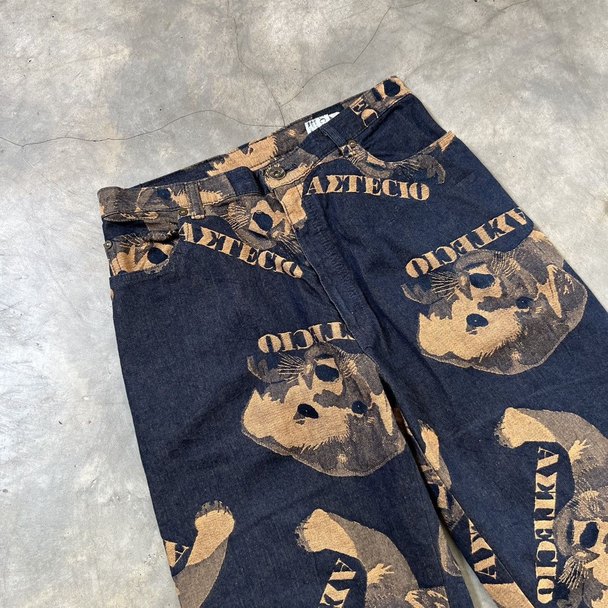 Japanese Brand Vintage Japanese Aetecio JPG Style Dog Printed Denim Pants Size US 27 - 3 Thumbnail