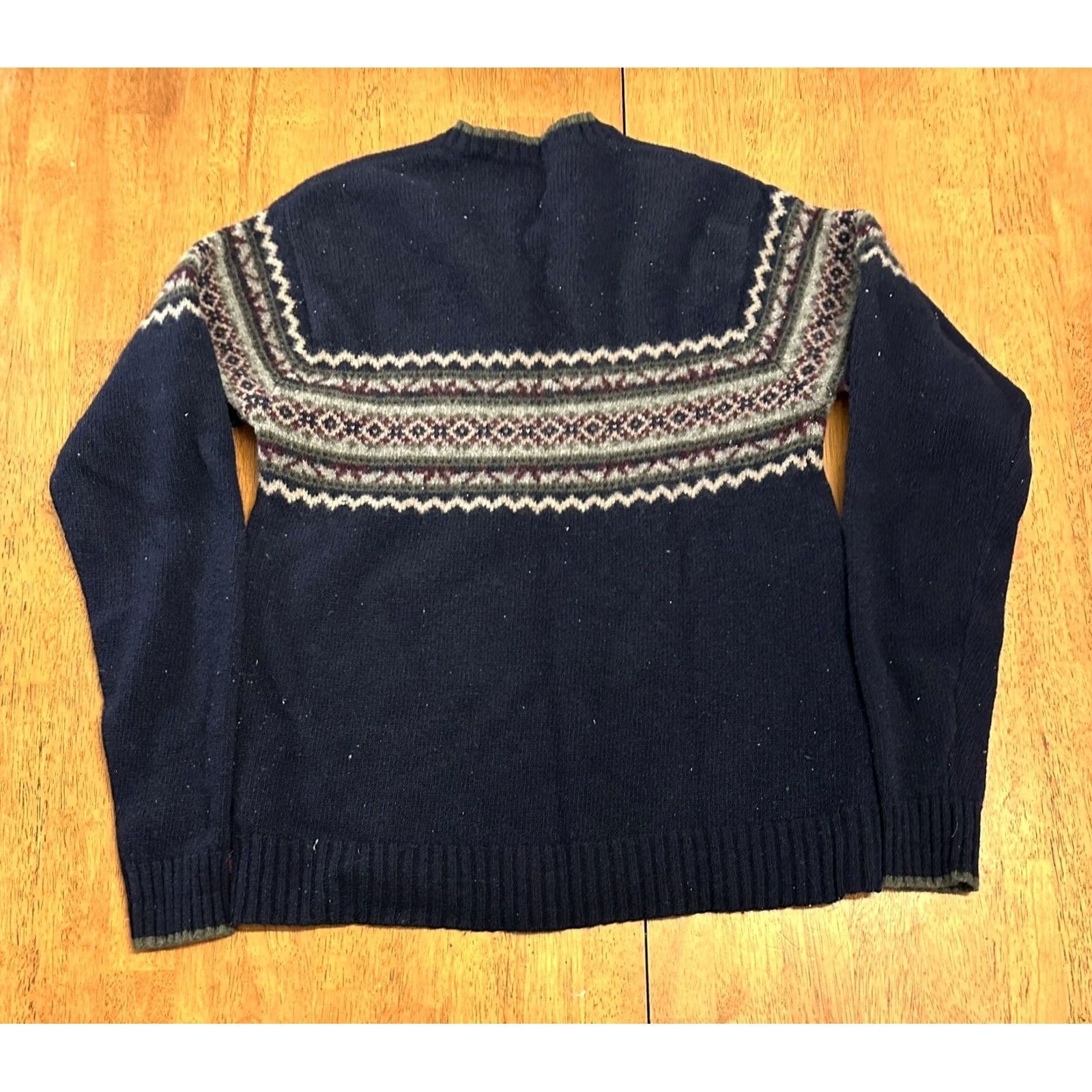 Gap VINTAGE GAP Sweater V Neck Medium Navy Blue 90s Lambswool Size US M / EU 48-50 / 2 - 2 Thumbnail