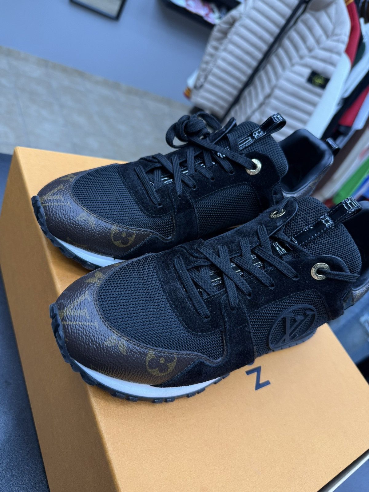 Louis Vuitton Louis Vuitton Run Away Sneaker Black Brown Monogram Size US 8 / EU 41 - 10 Thumbnail