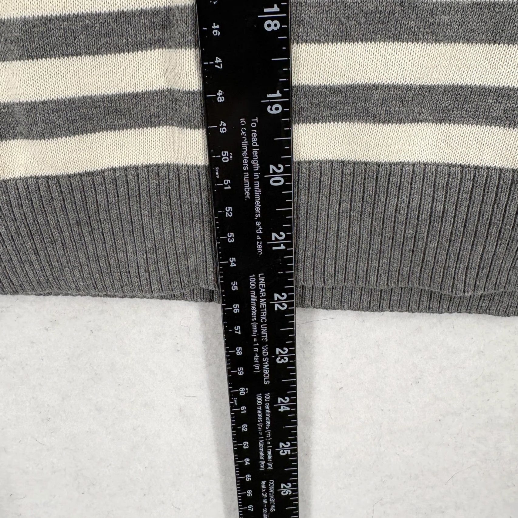 Talbots Talbots Sweater Vest Womens L Gray Stripe V-Neck 100% Cotton Knit Casual NWT Size L / US 10 / IT 46 - 6 Thumbnail