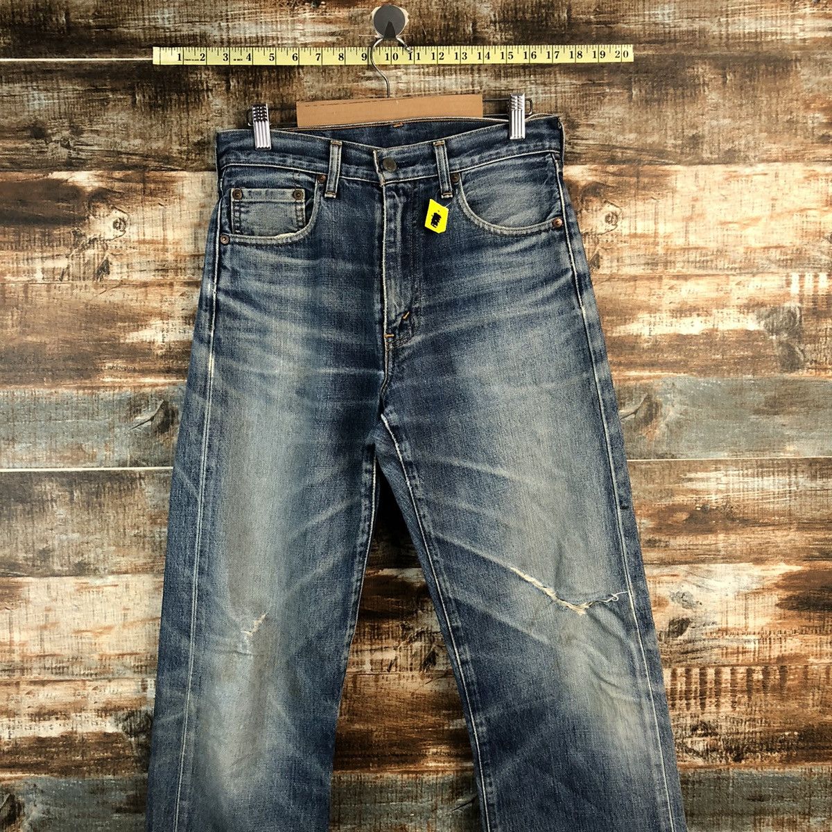 Levi's D Levis 504 Big E selvedge Distressed Denim Pants #A2579 Size US 29 - 2 Thumbnail