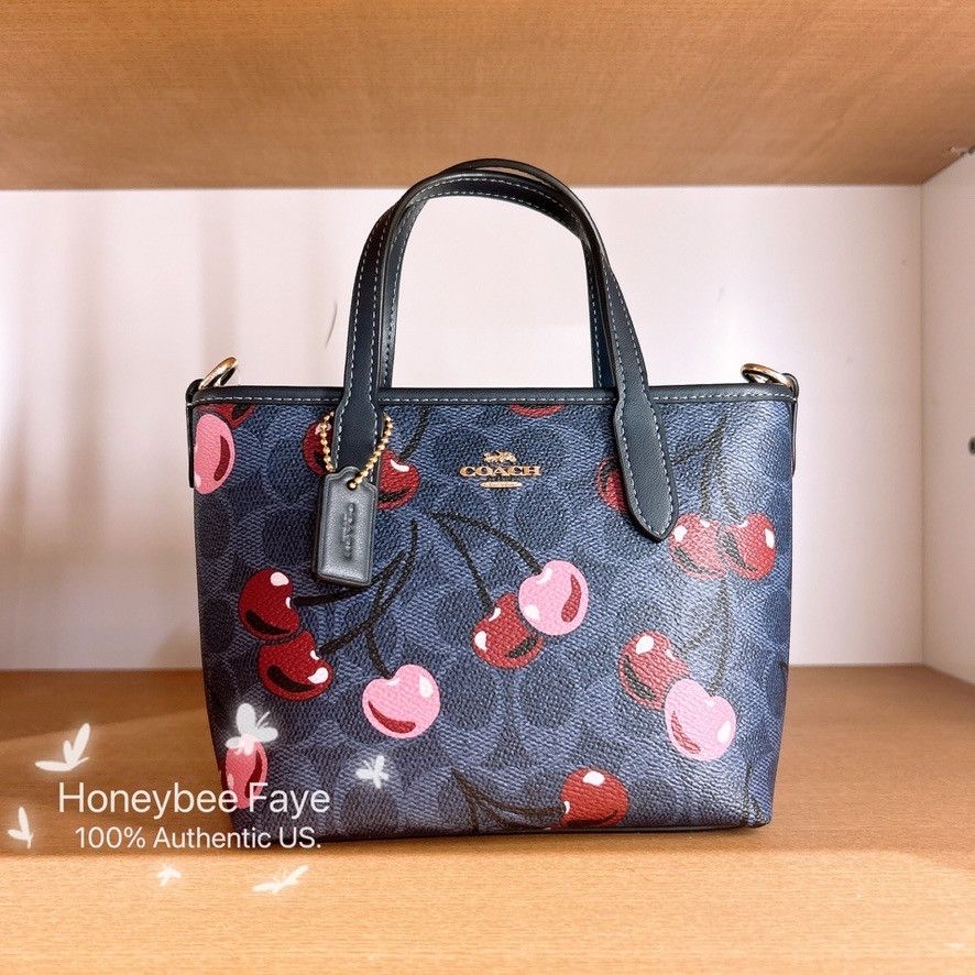 Coach 🍒 City Mini Tote Bag In Signature Canvas With Cherry CY737 Size ONE SIZE - 1 Thumbnail