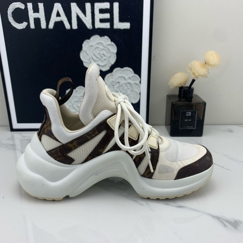 Louis Vuitton Louis Vuitton White and Brown Casual Sneakers - Size US 5.5 / EU 38 - 8 Thumbnail