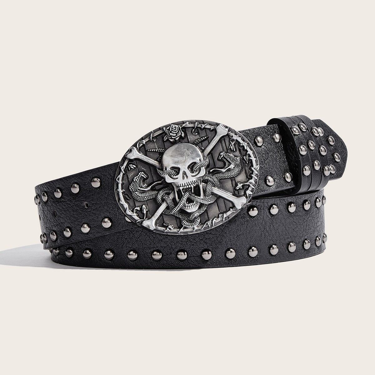 Other Leather Belt with Skull Size ONE SIZE - 1 Thumbnail