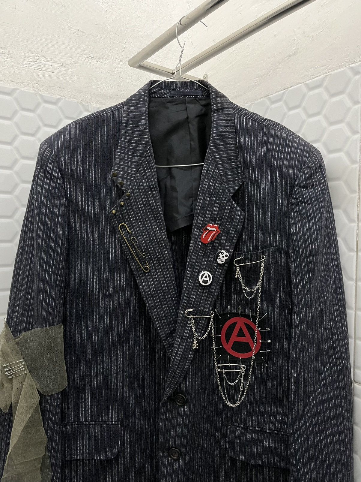 Comme des Garcons × Comme des Garcons Homme Vintage 90's Comme Des Garcons Punk Blazer Size 38R - 5 Thumbnail
