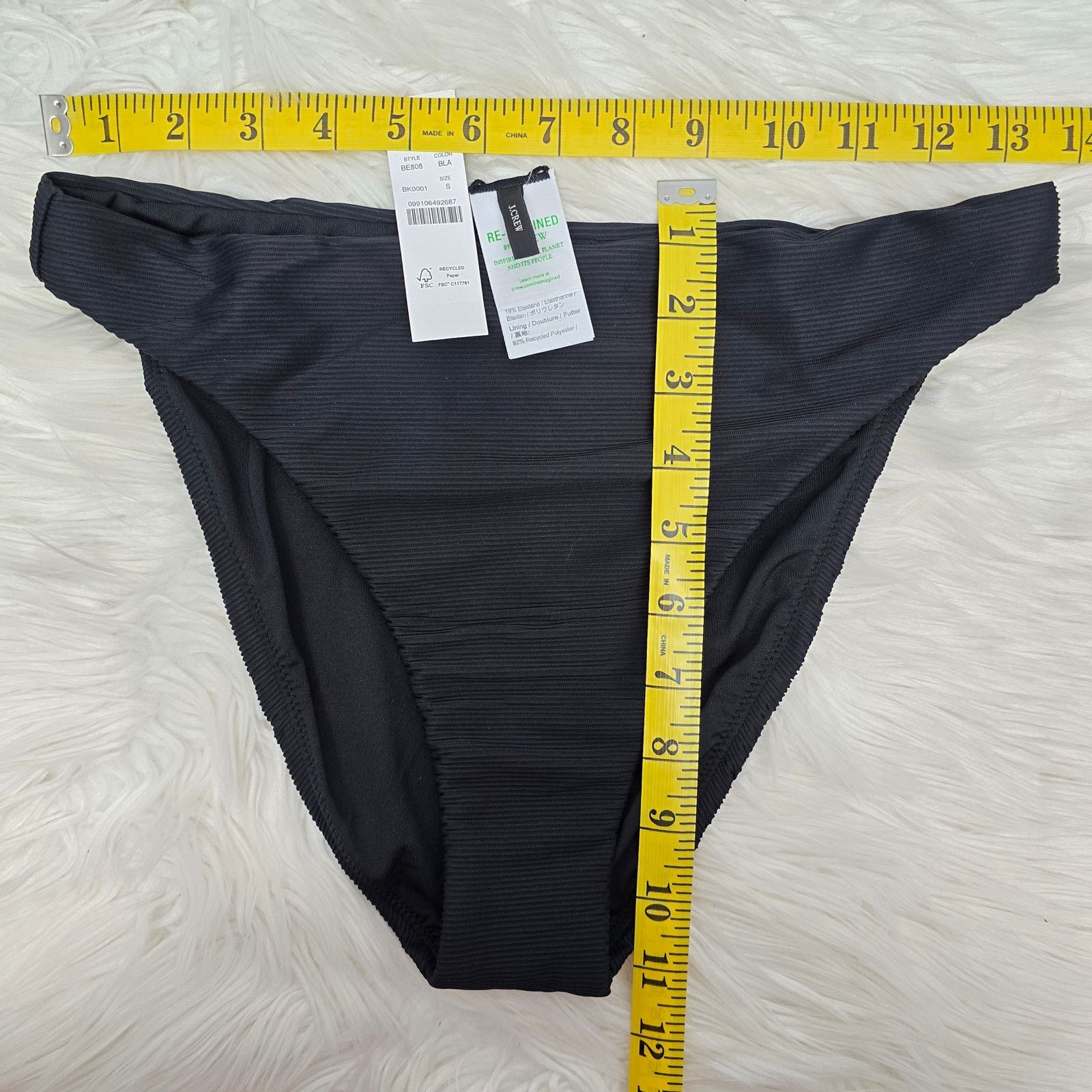 J.Crew NWT J. Crew Ribbed high-rise cheeky bikini bottom Sz S BE808 Size ONE SIZE - 12 Thumbnail