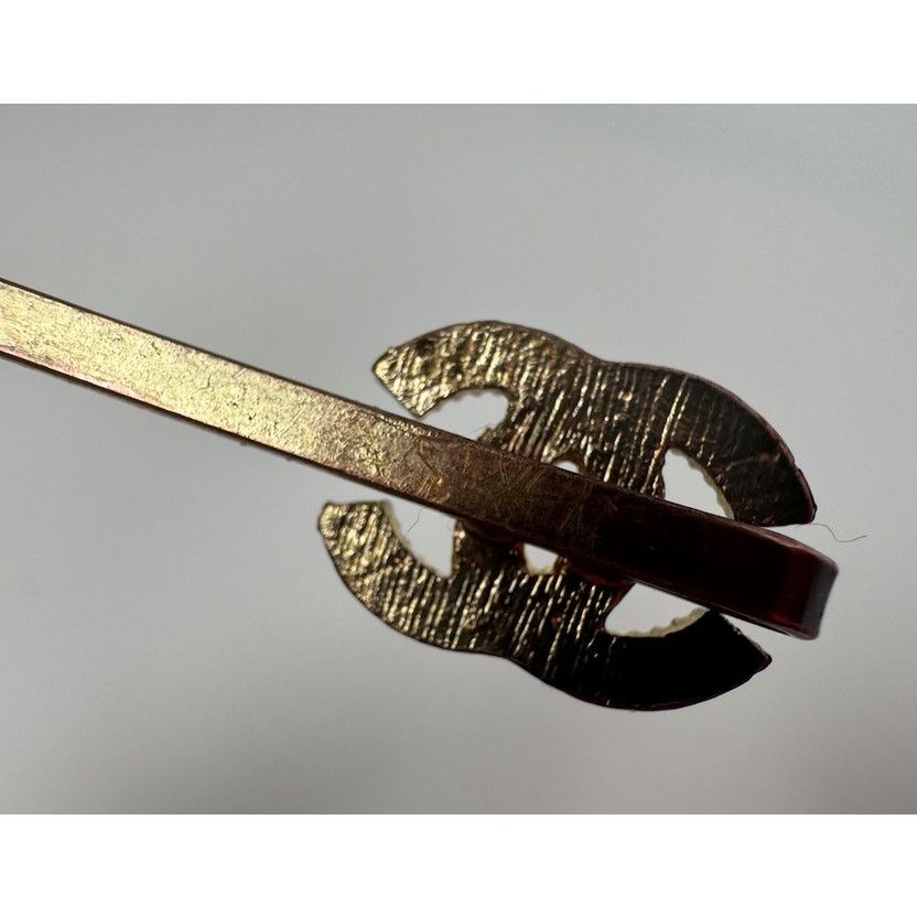 Chanel Chanel CC Enamel and Crystal White & Gold Tone Hair Pin Size ONE SIZE - 9 Thumbnail