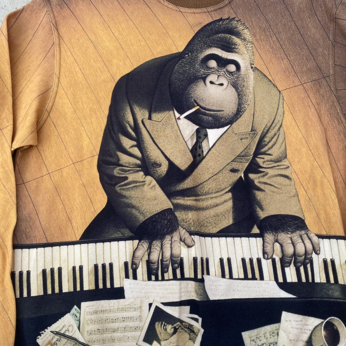 Japanese Brand 1990s Kunio Collection Jazzy Gorilla sweatshirt Size US M / EU 48-50 / 2 - 3 Thumbnail