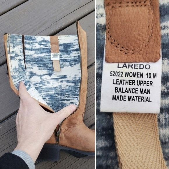 Vintage Laredo Ladies Devin Camel Tan Honey Leather Stove Pipe Boots Size US 10 / IT 40 - 6 Thumbnail