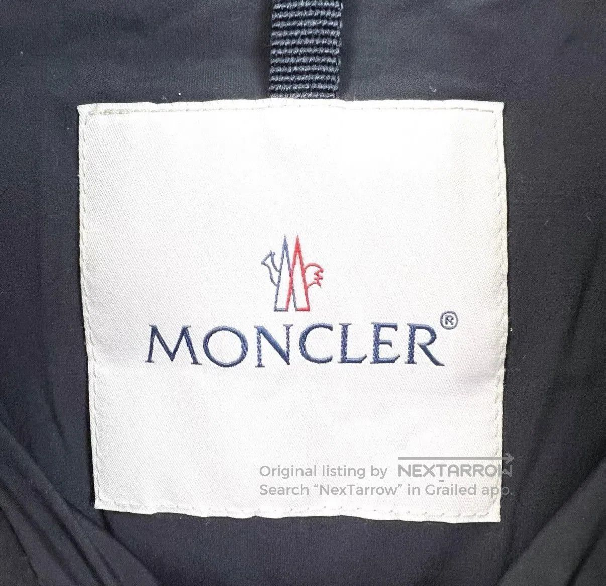 Moncler Black Puffer Jacket with Hood and Button-Front, Size L. Size US L / EU 52-54 / 3 - 5 Thumbnail
