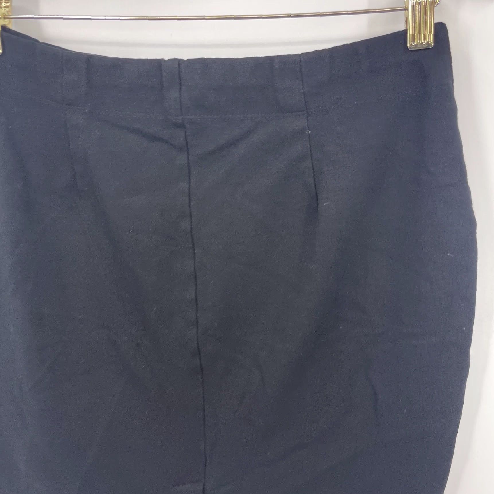 Eileen Fisher EILEEN FISHER Pencil Skirt Women Small Black Viscose Stretch Pull On Knee Length Black 90s? Size 28" / US 6 / IT 42 - 6 Thumbnail