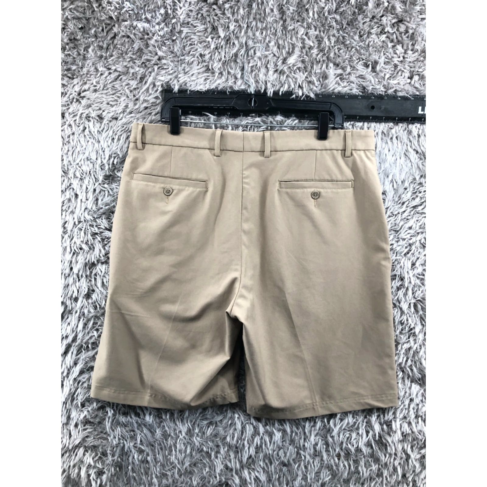 Vintage Pebble Beach Mens Bermuda Shorts Size 38 Medium Wash Beige Logo 5-Pocket Regular Knit Cotton Blend Front Flat Front Casual Sportswear Mens Size US 38 / EU 54 - 6 Thumbnail