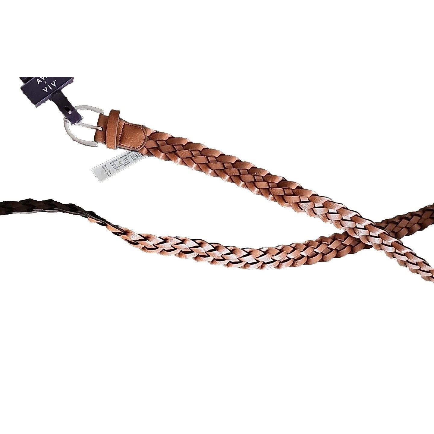Other Ava & Viv Womens Braided Brown Faux Leather Belt Size 1X Wit Size ONE SIZE - 5 Thumbnail