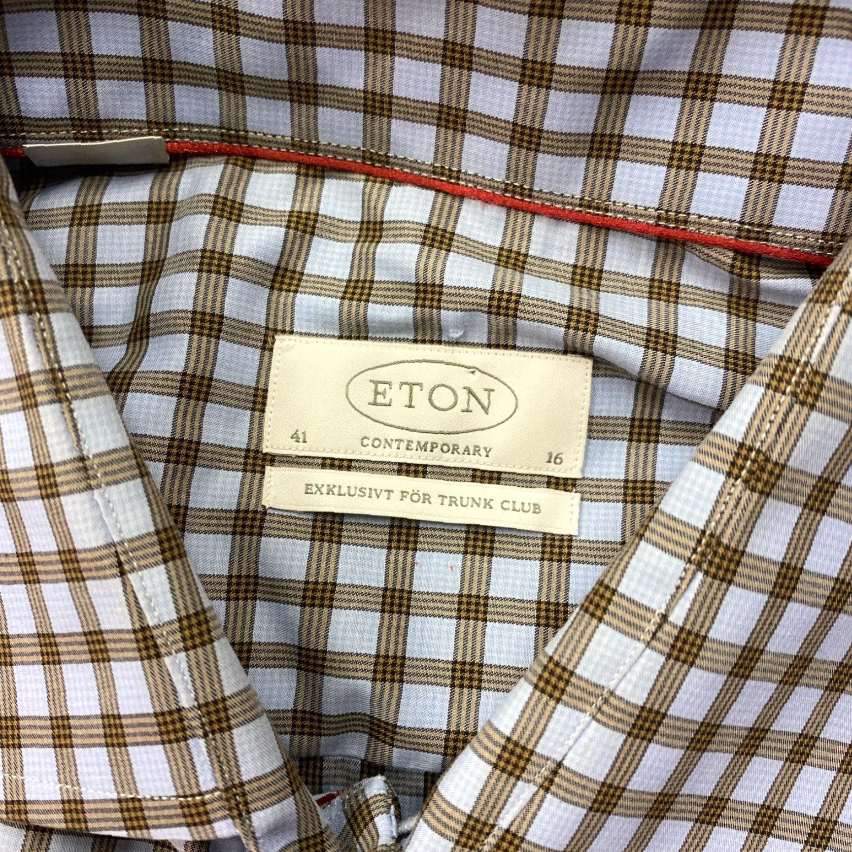 Eton Etón Dress Shirt Blue Cotton Long Sleeve 16 41 16 Twill Regular Button Collar Mens Vintage No Size 42R - 2 Thumbnail